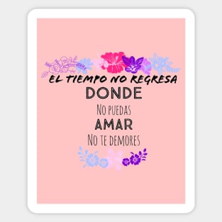 EL TIEMPO NO REGRESA DONDE NO PUEDAS AMAR NO TE DEMORES Sticker